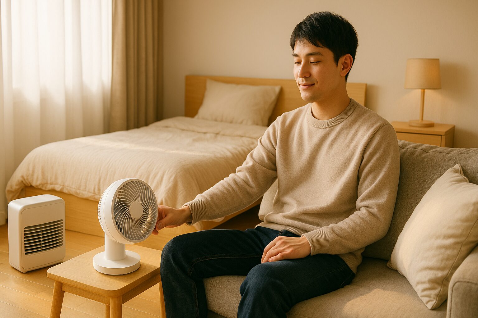 サーキュレーター 扇風機代わり 一人暮らし イメージ