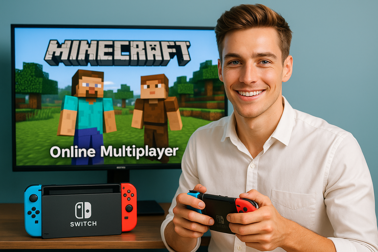 Switch版マイクラを2人でオンラインプレイする方法の確認ポイント