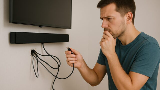 サウンド バー 壁掛け 配線 イメージ